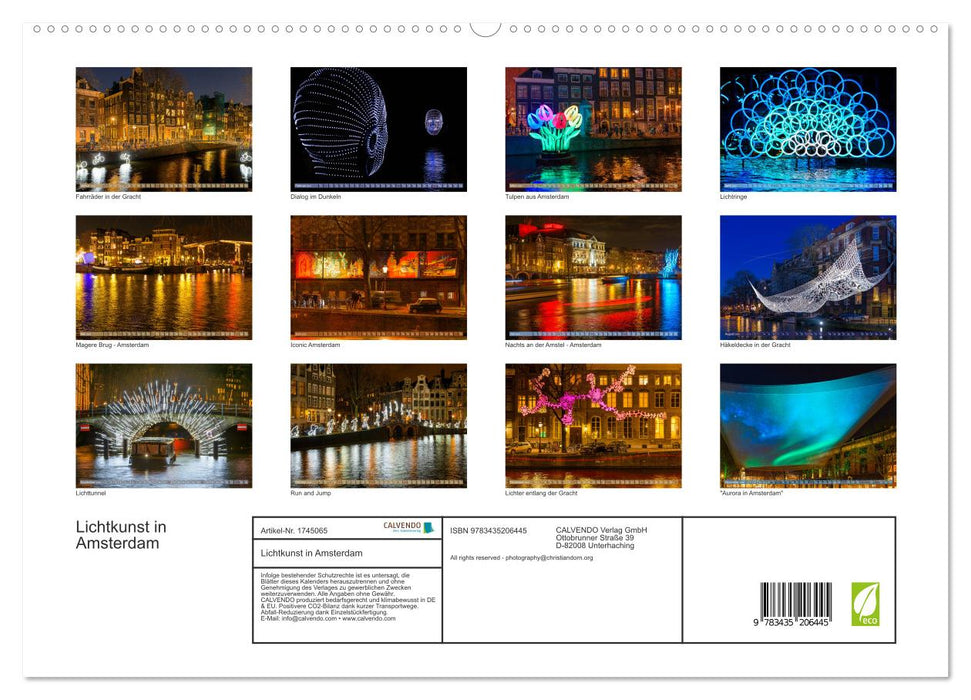 Lichtkunst in Amsterdam (CALVENDO Premium Wandkalender 2025)