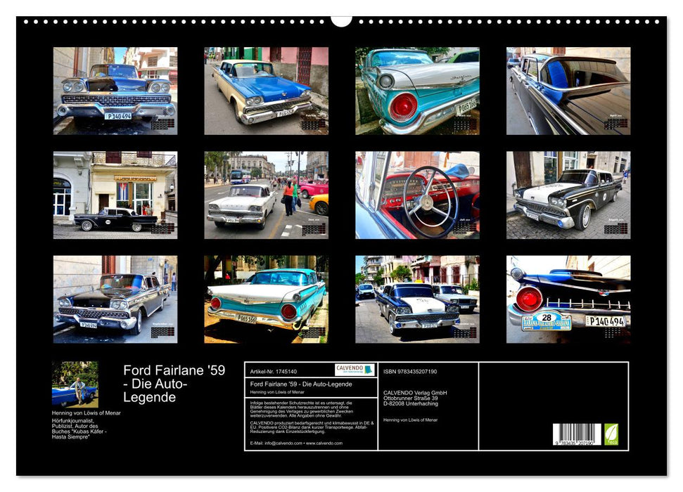 Ford Fairlane '59 - Die Auto-Legende (CALVENDO Wandkalender 2025)