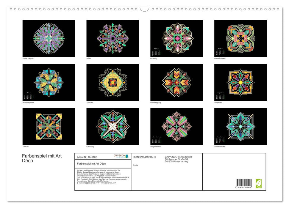 Farbenspiel mit Art Déco (CALVENDO Wandkalender 2025)
