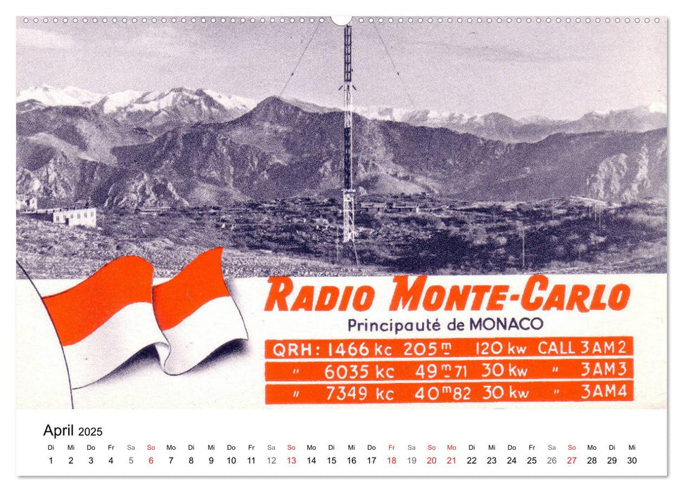 Radio Nostalgie - QSL-Karten von Radiostationen aus aller Welt (CALVENDO Wandkalender 2025)