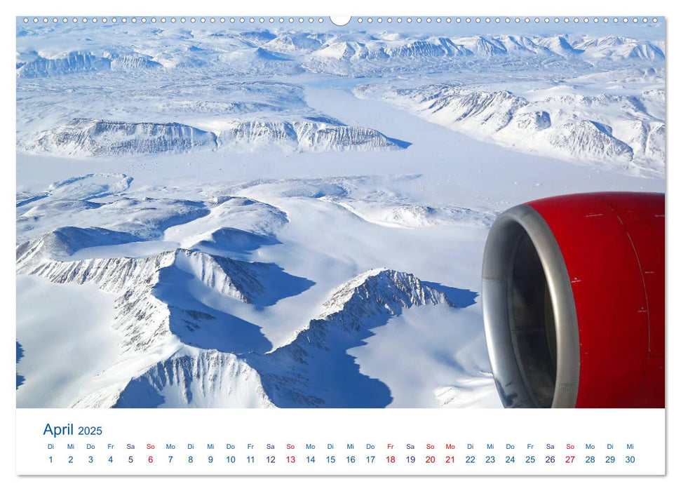 Polarflug Kurs Nordpol (CALVENDO Premium Wandkalender 2025)