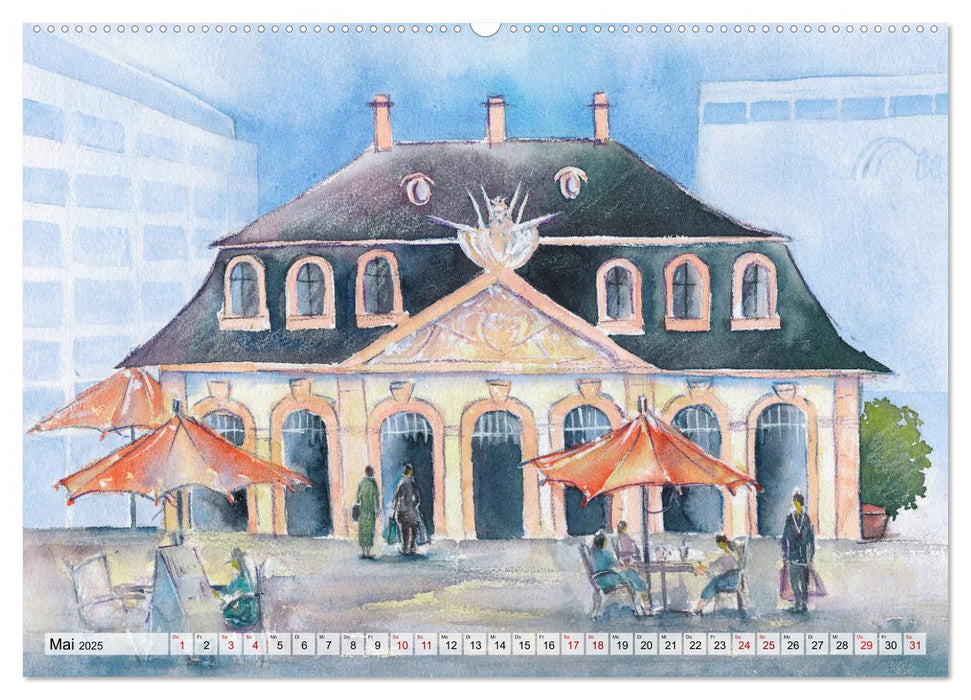 Frankfurt in Aquarell (CALVENDO Premium Wandkalender 2025)