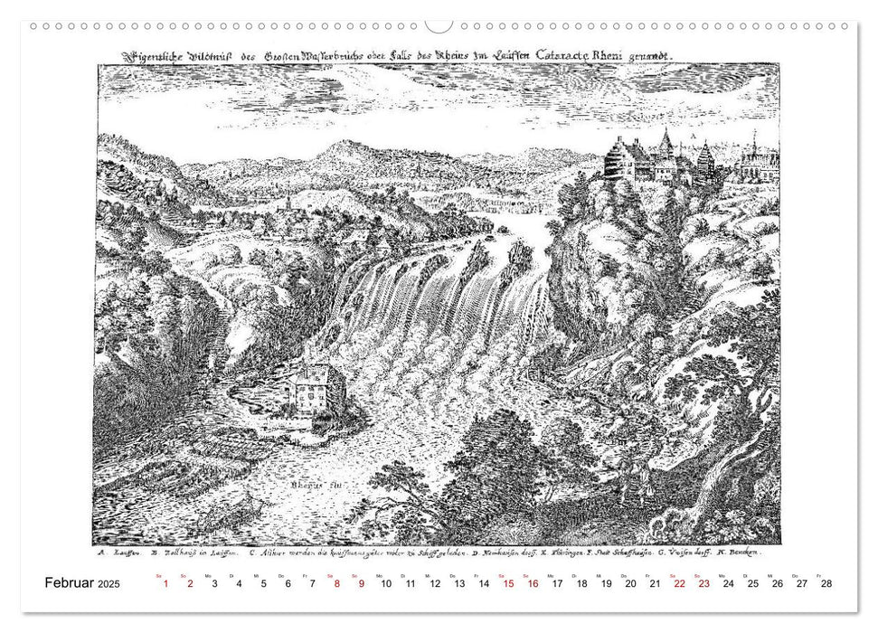 Matthäus Merian - Bodensee mit Hochrhein bis Schaffhausen (CALVENDO Premium Wandkalender 2025)