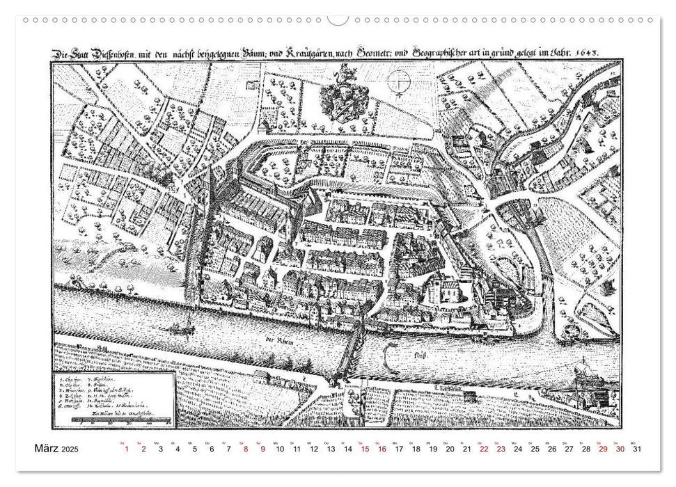 Matthäus Merian - Bodensee mit Hochrhein bis Schaffhausen (CALVENDO Premium Wandkalender 2025)