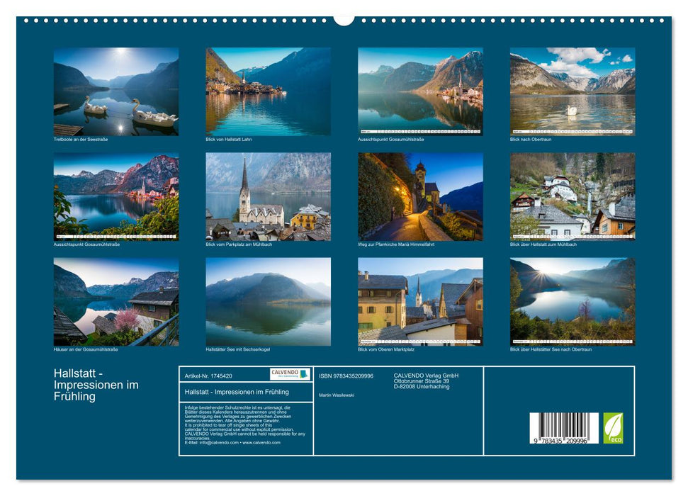 Hallstatt - Impressionen im Frühling (CALVENDO Wandkalender 2025)