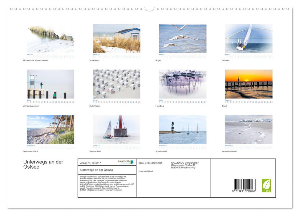 Unterwegs an der Ostsee (CALVENDO Premium Wandkalender 2025)