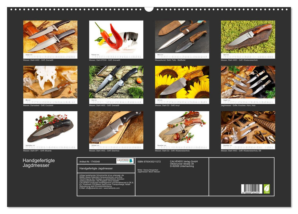 Handgefertigte Jagdmesser (CALVENDO Wandkalender 2025)