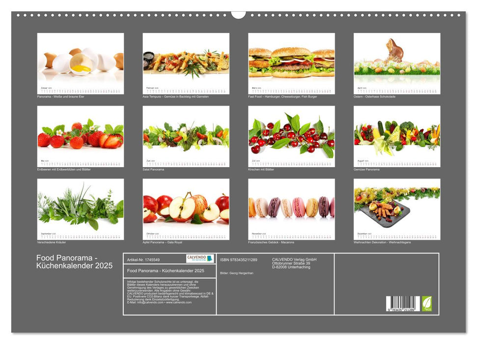 Food Panorama - Küchenkalender 2025 (CALVENDO Wandkalender 2025)