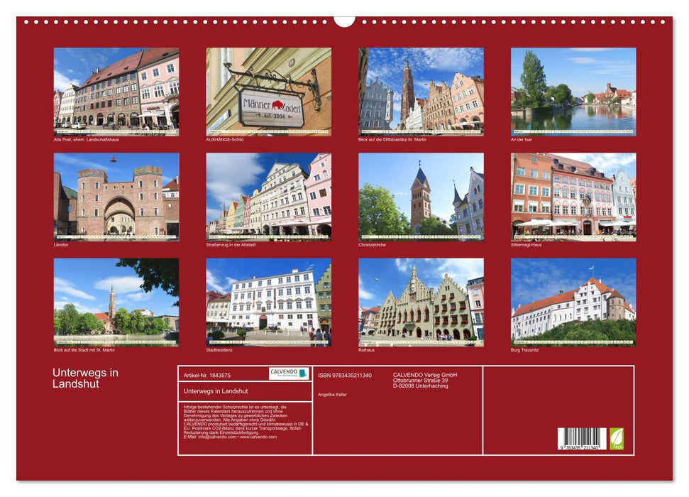 Unterwegs in Landshut (CALVENDO Wandkalender 2025)