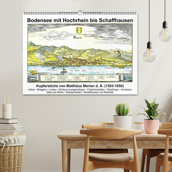 Matthäus Merian - Bodensee mit Hochrhein bis Schaffhausen (CALVENDO Wandkalender 2025)