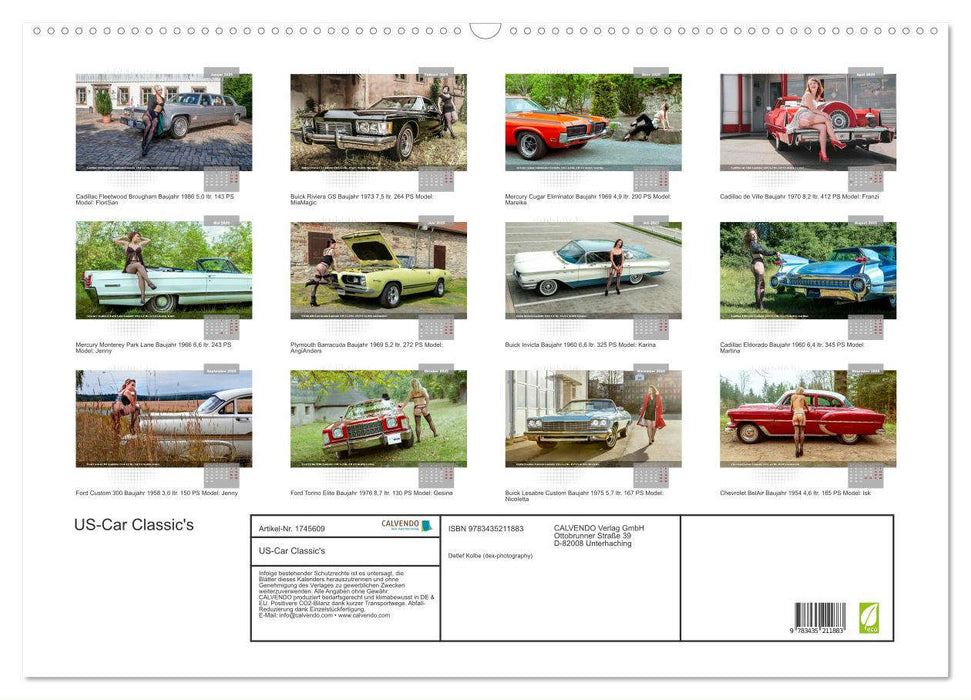 US-Car Classic's (CALVENDO Wandkalender 2025)