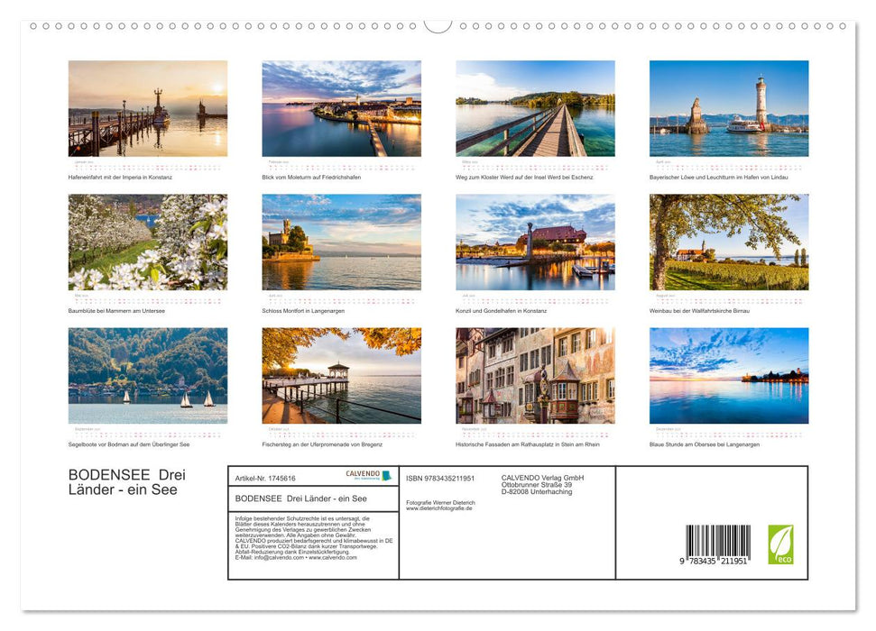 BODENSEE Drei Länder - ein See (CALVENDO Premium Wandkalender 2025)