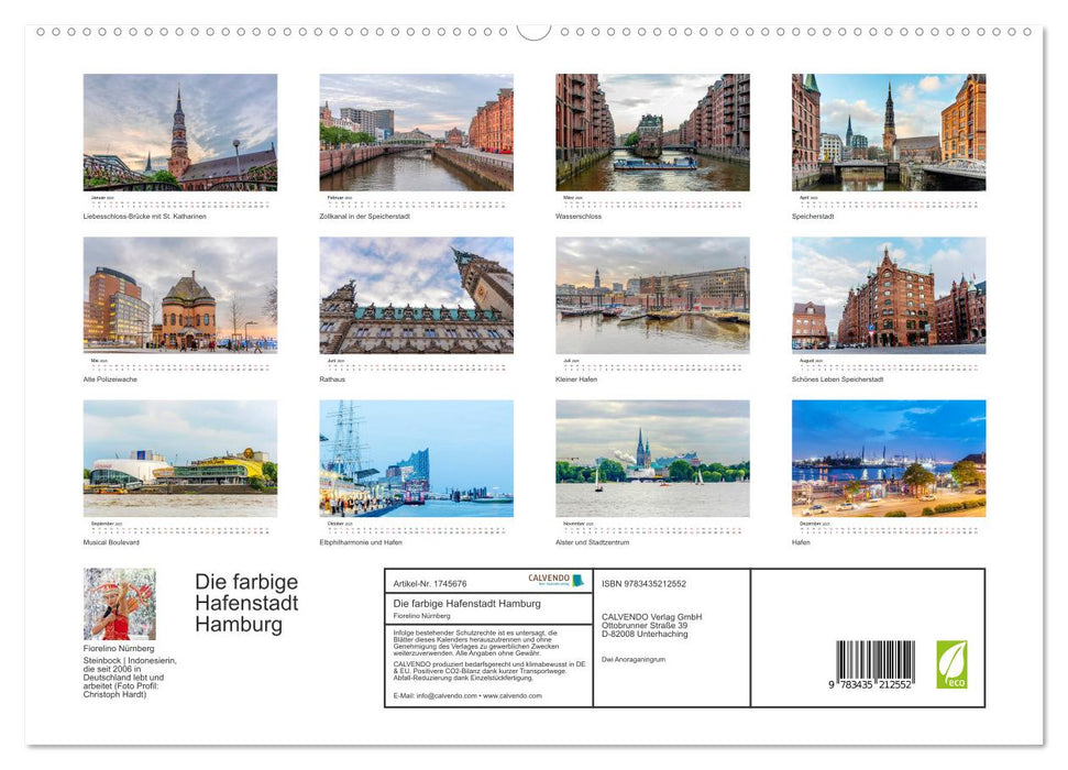 Die farbige Hafenstadt Hamburg (CALVENDO Premium Wandkalender 2025)