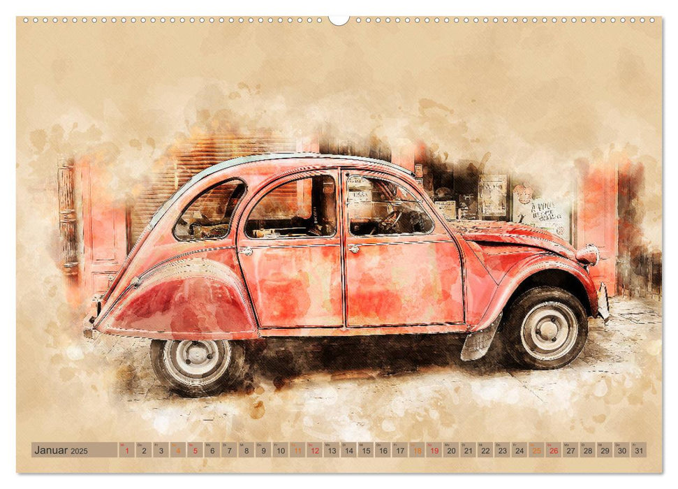 Die Ente, Deux Chevaux, 2CV (CALVENDO Premium Wandkalender 2025)