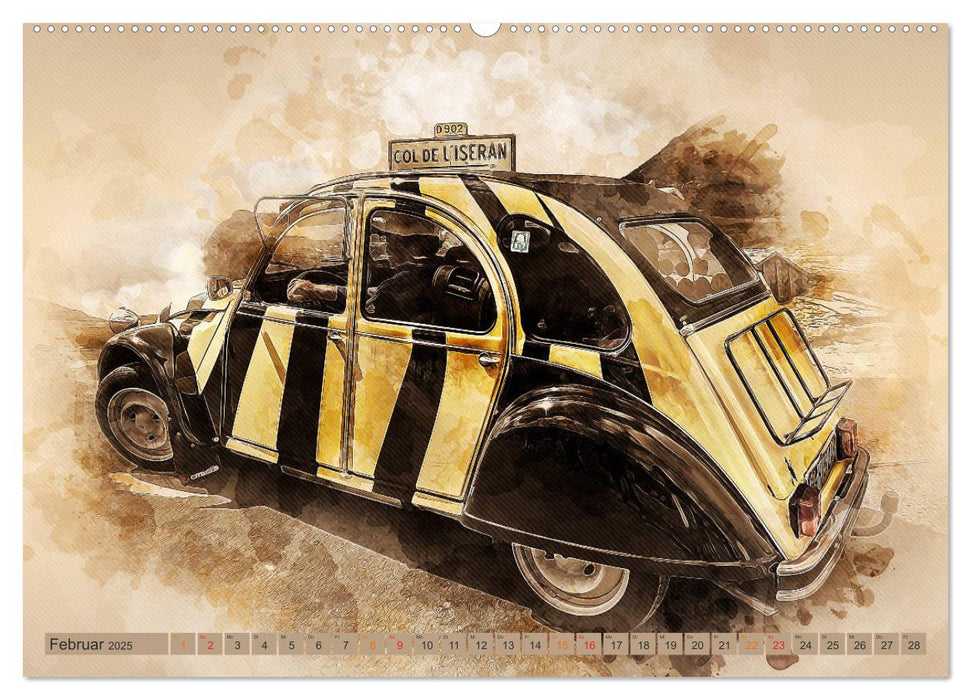 Die Ente, Deux Chevaux, 2CV (CALVENDO Premium Wandkalender 2025)