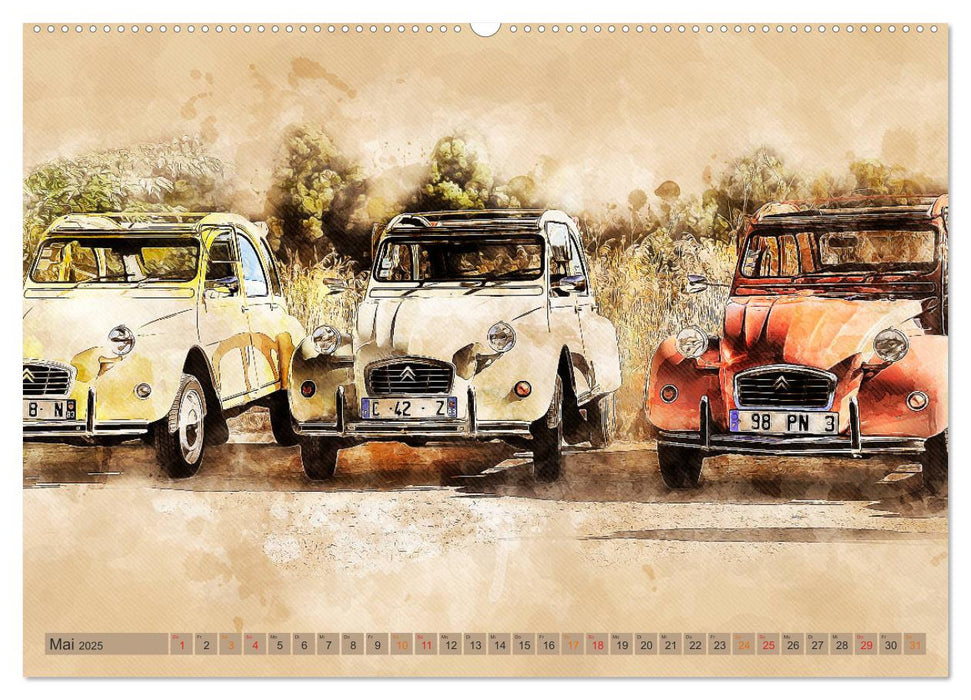 Die Ente, Deux Chevaux, 2CV (CALVENDO Premium Wandkalender 2025)