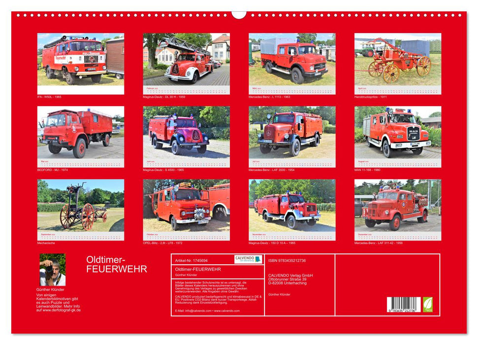 Oldtimer-FEUERWEHR (CALVENDO Wandkalender 2025)