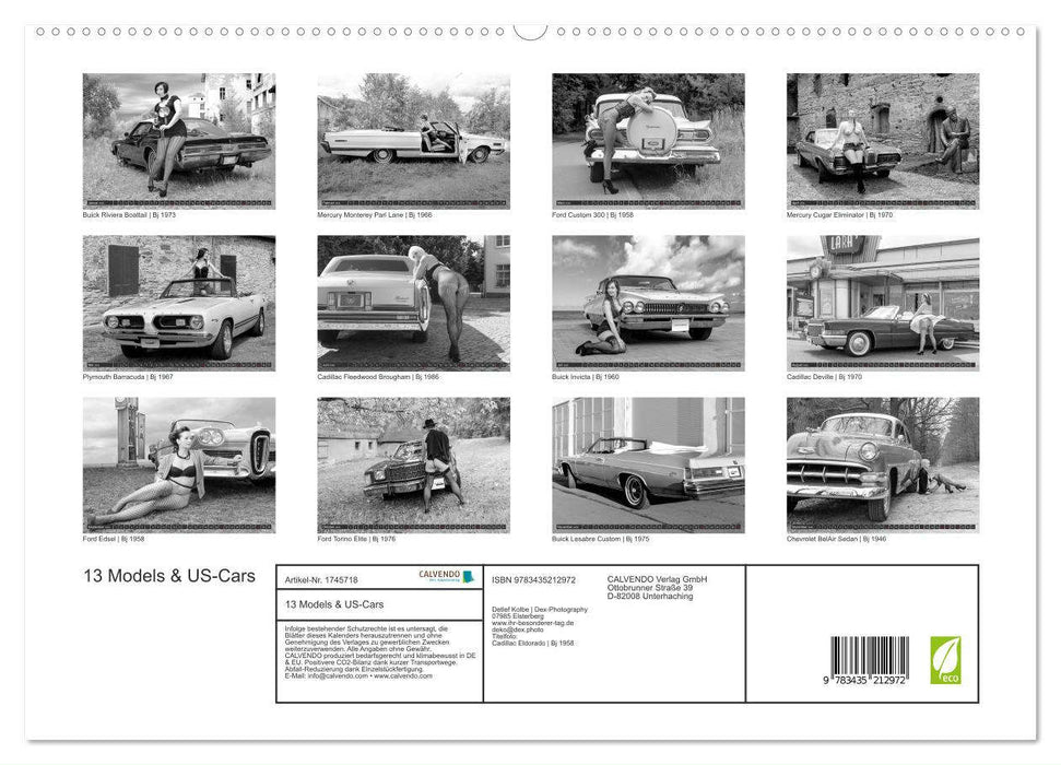 13 Models & US-Cars (CALVENDO Premium Wandkalender 2025)