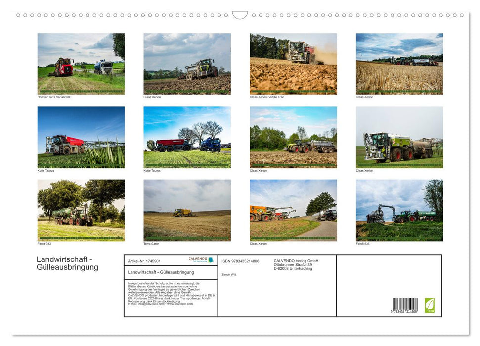 Landwirtschaft - Gülleausbringung (CALVENDO Wandkalender 2025)