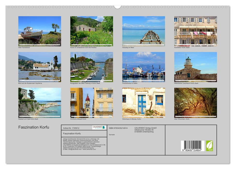 Faszination Korfu (CALVENDO Premium Wandkalender 2025)