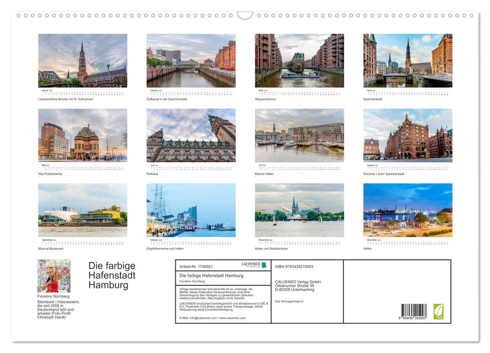 Die farbige Hafenstadt Hamburg (CALVENDO Wandkalender 2025)