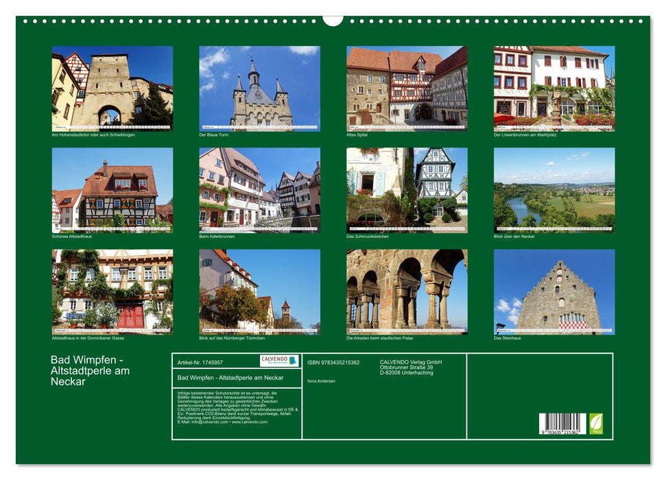 Bad Wimpfen - Altstadtperle am Neckar (CALVENDO Wandkalender 2025)