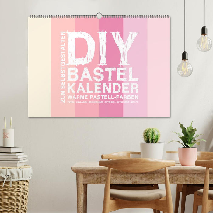 DIY Bastel-Kalender -Warme Pastell Farben- Zum Selbstgestalten (CALVENDO Wandkalender 2025)