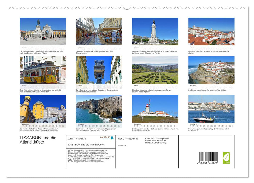 LISSABON und die Atlantikküste (CALVENDO Premium Wandkalender 2025)