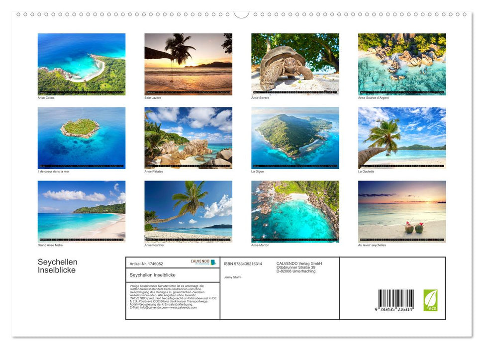 Seychellen Inselblicke (CALVENDO Premium Wandkalender 2025)