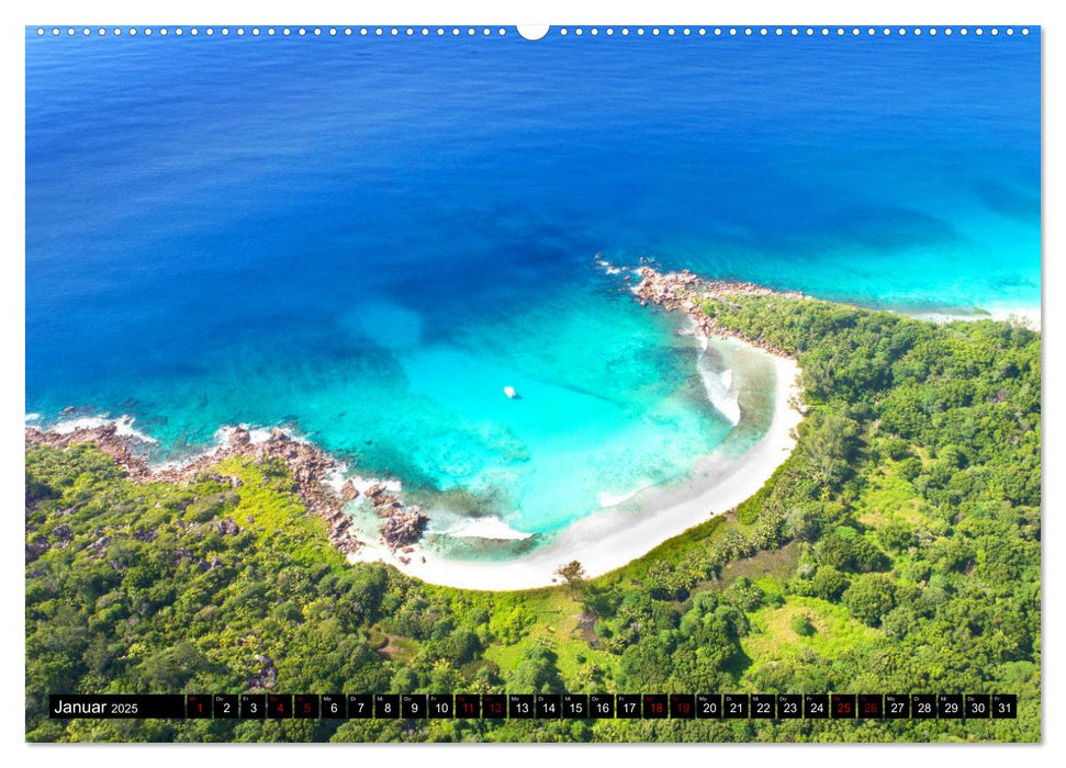 Seychellen Inselblicke (CALVENDO Premium Wandkalender 2025)