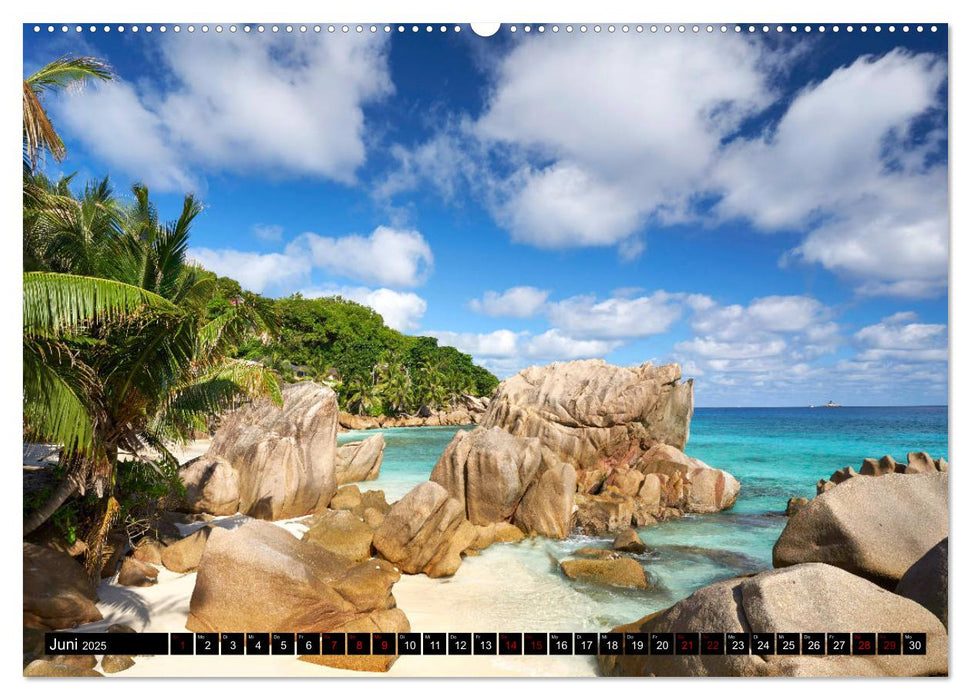 Seychellen Inselblicke (CALVENDO Premium Wandkalender 2025)