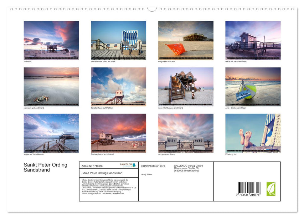 Sankt Peter Ording Sandstrand (CALVENDO Premium Wandkalender 2025)