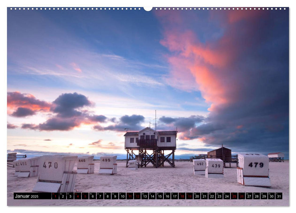 Sankt Peter Ording Sandstrand (CALVENDO Premium Wandkalender 2025)