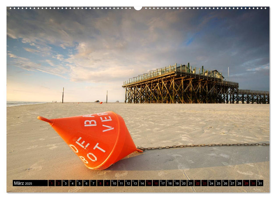 Sankt Peter Ording Sandstrand (CALVENDO Premium Wandkalender 2025)