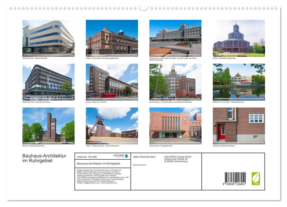 Bauhaus-Architektur im Ruhrgebiet (CALVENDO Premium Wandkalender 2025)