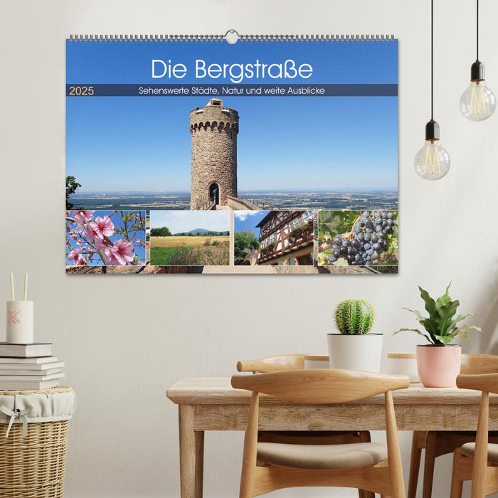 Die Bergstraße - Sehenswerte Städte, Natur und weite Ausblicke (CALVENDO Wandkalender 2025)