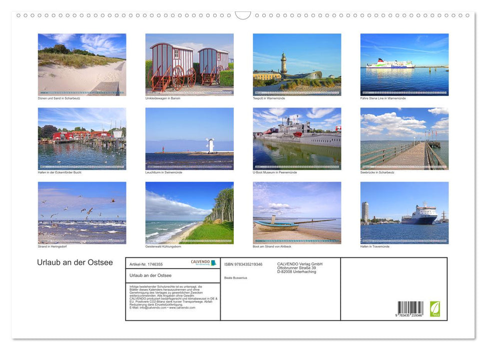 Urlaub an der Ostsee (CALVENDO Wandkalender 2025)