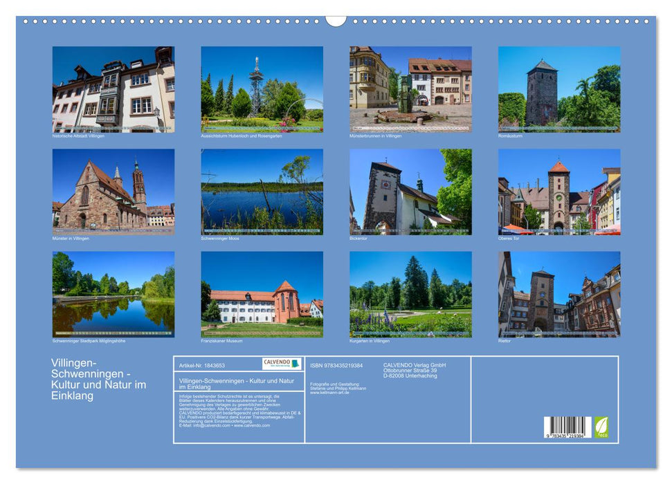 Villingen-Schwenningen - Kultur und Natur im Einklang (CALVENDO Wandkalender 2025)