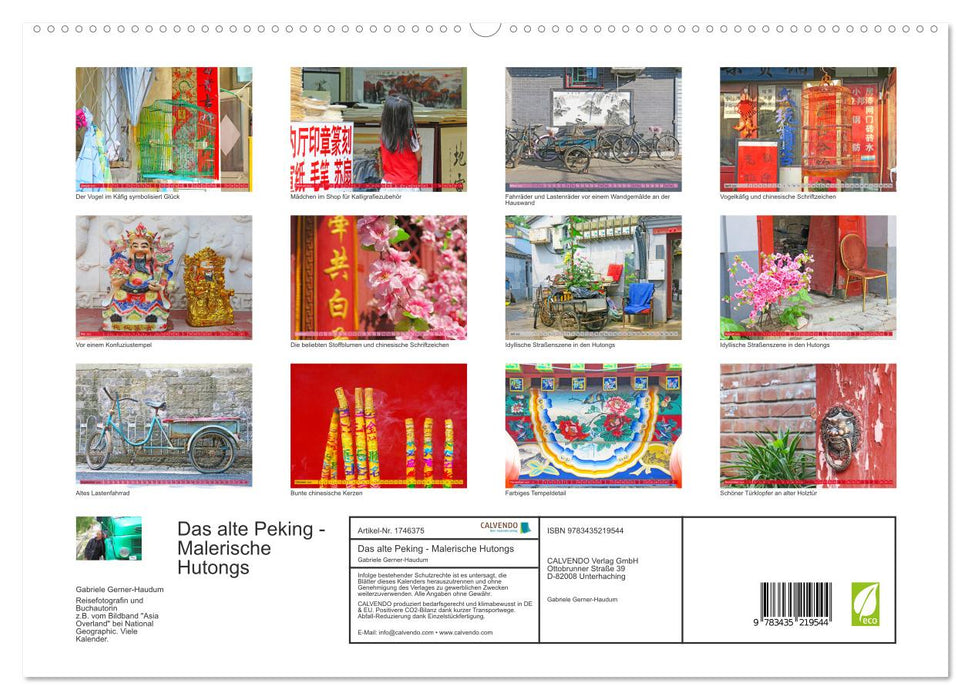 Das alte Peking - Malerische Hutongs (CALVENDO Premium Wandkalender 2025)