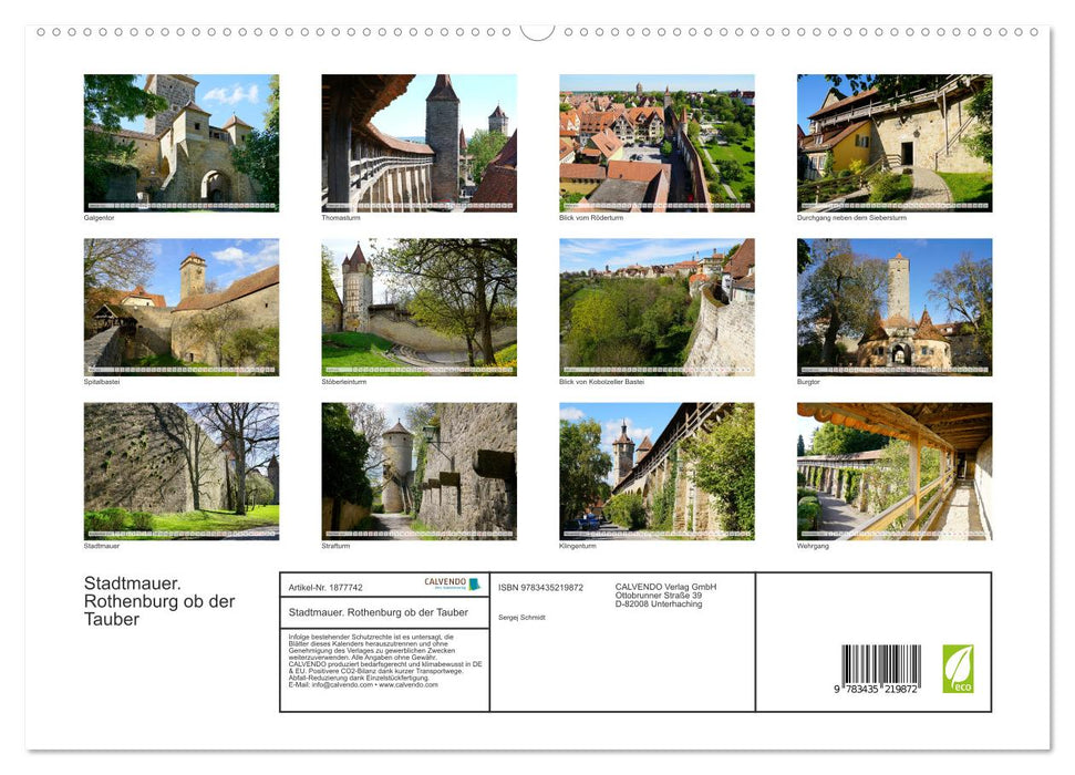 Stadtmauer. Rothenburg ob der Tauber (CALVENDO Premium Wandkalender 2025)