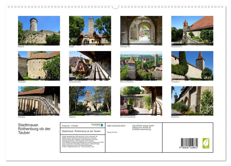 Stadtmauer. Rothenburg ob der Tauber (CALVENDO Premium Wandkalender 2025)