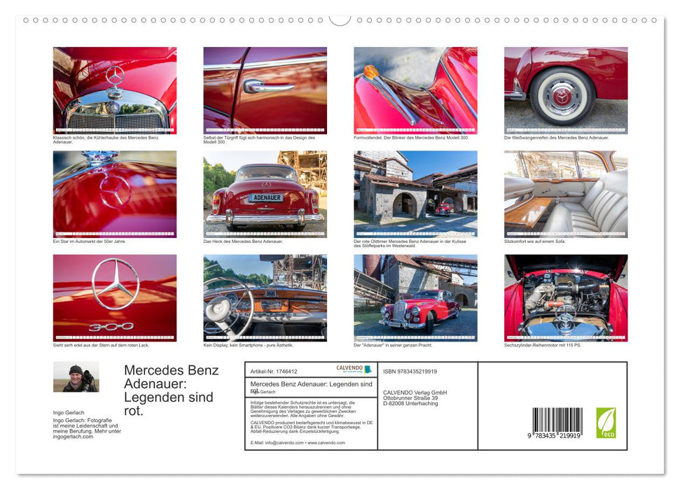 Mercedes Benz Adenauer: Legenden sind rot. (CALVENDO Premium Wandkalender 2025)