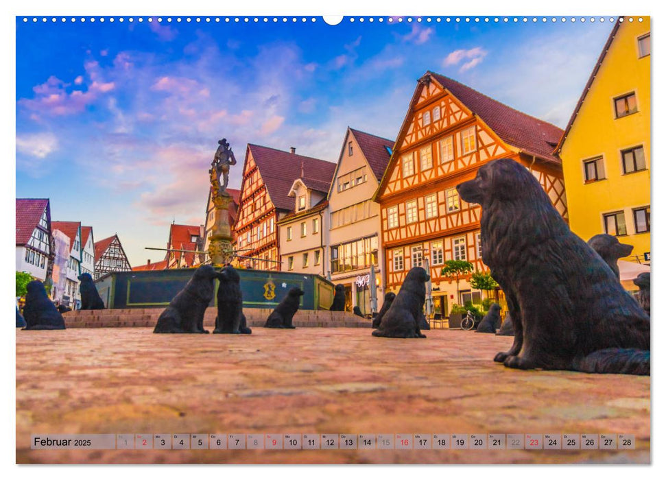 Leonberg - Altstadt in Abendstimmung (CALVENDO Premium Wandkalender 2025)