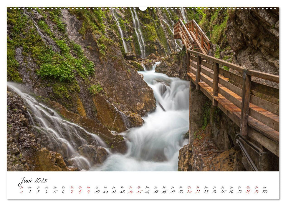 Wasserfälle, Klamme und Tobel in den bayerischen Alpen (CALVENDO Premium Wandkalender 2025)