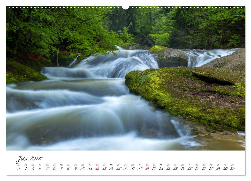 Wasserfälle, Klamme und Tobel in den bayerischen Alpen (CALVENDO Premium Wandkalender 2025)