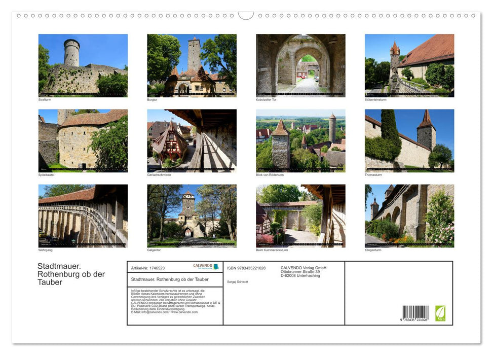 Stadtmauer. Rothenburg ob der Tauber (CALVENDO Wandkalender 2025)