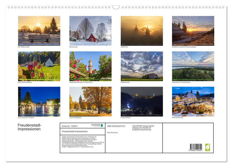 Freudenstadt-Impressionen (CALVENDO Wandkalender 2025)