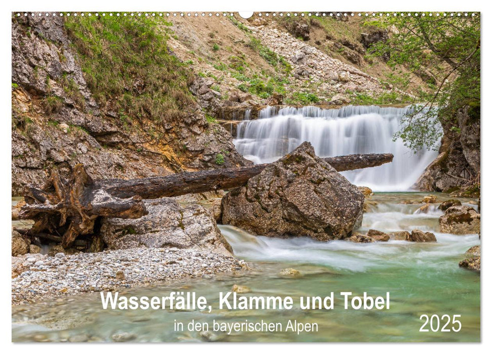 Wasserfälle, Klamme und Tobel in den bayerischen Alpen (CALVENDO Wandkalender 2025)