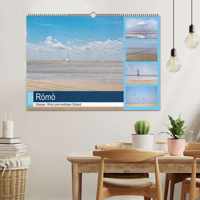 Römö - Wasser, Wind und endloser Strand (CALVENDO Wandkalender 2025)