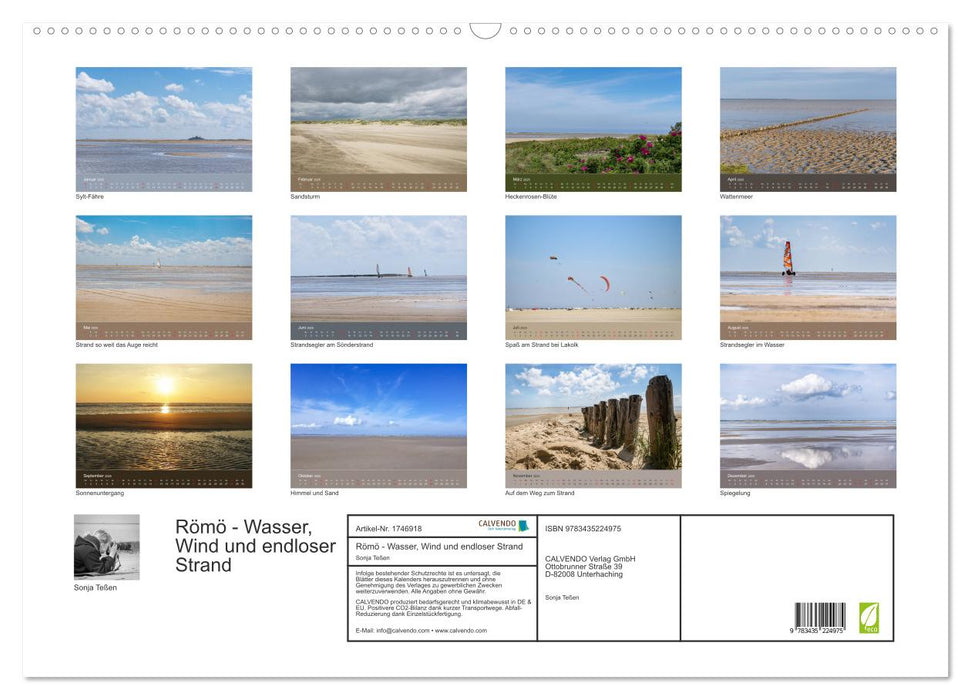 Römö - Wasser, Wind und endloser Strand (CALVENDO Wandkalender 2025)